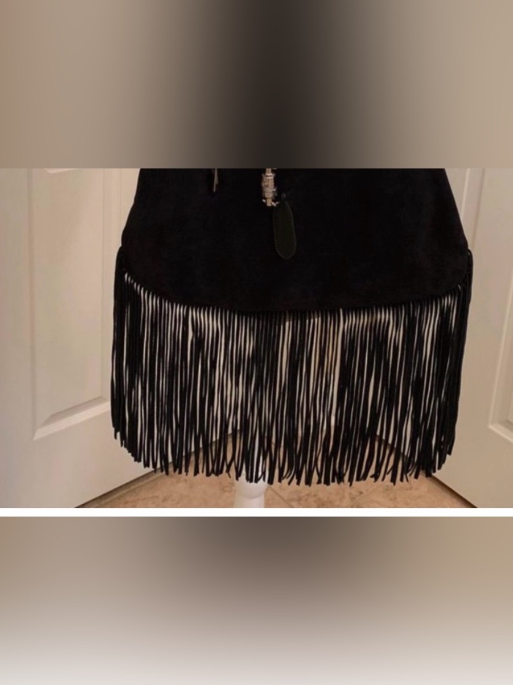 D2 Made in Italy Fringe suede leather bag NEW - Picture 8 of 8